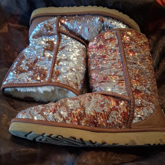 UGG Pewter Reversible Sequin Boots - Picture 3 of 6